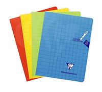 Clairefontaine 303796AMZC Juego de 5 Cuadernos de Escritura Mimesys - 17x22 cm - 32 Páginas Grandes Cuadrados de 3 mm Ampliados 12/12-90 g - Cubierta de Polipropileno - Colores Aleatorios
