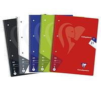 Clairefontaine 307256C - Paquete de 5 cuadernos escolares, DIN A4, 21 x 29,7 cm, 160 páginas, 90 g, rayado, colores surtidos, 1 paquete