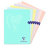 Clairefontaine 308311C - Mimesys PASTEL cahier piqué polypro 24x32cm 48p séyès coloris assortis - PAQ DE 10