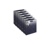 Clairefontaine 30861-3Cpack - Juego de 6 bolsas de regalo Excellia, tamaño mediano, 21,5 x 10,2 x 25,3 cm, 210 g, diseño de estrellas sobre fondo azul marino, ideal para: libro, juego, pequeños