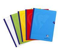 Clairefontaine 309341C - Cuaderno de folletos cosidos con hilo Mimesys (24 x 32 cm, 192 páginas, azulejos grandes, papel blanco, 90 g, cubierta de polietileno, color aleatorio, 1 unidad