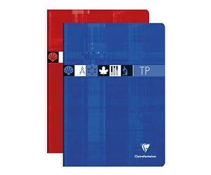 Clairefontaine 3157C - Cuadernos de trabajo para laboratorio, A4, 90 g/120 g, 48 hojas, colores surtidos, paquete de 5