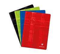 Clairefontaine 3165C - Un Cahier Piqué 48 Pages 21x29,7 cm 90g Lignées avec Marge, Couverture Carte Pelliculée, Couleur Aléatoire, 1 Pièce