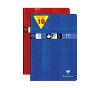 Clairefontaine 3167C Lot de 10 Cahiers de laboratoire agrafés A4 90g/120g 40 feuilles Coloris assortis