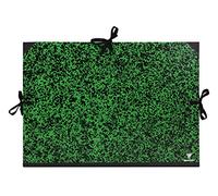 Clairefontaine 32200C Annonay - Carpeta portadiscos con cierre de 3 cordones, 37 x 52 cm, color verde