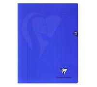 Clairefontaine 322361C - Un paquet de 10 cahiers piqués Mimesys 96 pages 24x32 cm 90g grands carreaux, couverture polypro (plastique), Bleu marine
