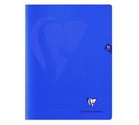 Clairefontaine 322362C - Un paquet de 10 cahiers piqués Mimesys 96 pages 24x32 cm 90g petits carreaux, couverture polypro (plastique), Bleu marine
