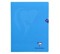 Clairefontaine 323311C - Un cahier piqué Mimesys 48 pages 24x32 cm 90g grands carreaux, couverture polypro (plastique), Bleu
