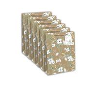 Clairefontaine 32358-2Cpack - Juego de 6 bolsas de regalo kraft - Tamaño ancho - 26,5 x 14 x 33 cm - 210 g - Patrón: flores - Embalaje de regalo, ideal para: Juegos de Sociedad, Puzzles