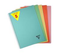 Clairefontaine 327116Cpack - Linicolor cahier reliure intégrale 21x29,7cm 180p séyès assortiment ESSENCE - PAQ DE 5