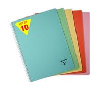 Clairefontaine 327125Cpack - Linicolor cahier reliure intégrale 21x29,7cm 100p Q.5x5 assortiment ESSENCE - PAQ DE 10
