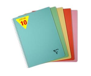 Clairefontaine 327125Cpack - Linicolor cahier reliure intégrale 21x29,7cm 100p Q.5x5 assortiment ESSENCE - PAQ DE 10