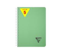 Clairefontaine 327501Cpack - Linicolor carnet reliure intégrale 14,8x21cm 180p Q.5x5 ESSENCE Vert sauge - PAQ DE 5