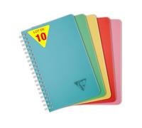 Clairefontaine 327535Cpack - Linicolor carnet reliure intégrale 11x17cm 100p Q.5x5 assortiment ESSENCE - PAQ DE 10