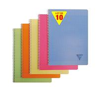 Clairefontaine 328115C Linicolor - Cuaderno de espiral (10 unidades, A4, 90 g, 50 hojas), varios colores