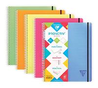 Clairefontaine 328176C Proactiv'Book Cahier-Trieur à Spirale Perforé - A4+ 22,5x29,7 cm - 160 Pages Détachables Lignées Cadrées avec Marge - Papier Blanc 90 g - Couverture Polypro Couleur Aléatoire