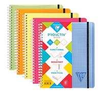 Clairefontaine 328775C Linicolor Fresh Proactiv'Book Cahier-Trieur à Spirale - A5+ 16x21 cm - 180 Pages Détachables Petits Carreaux Cadrées - Papier Blanc 90 g - Couverture Polypro Couleur Aléatoire