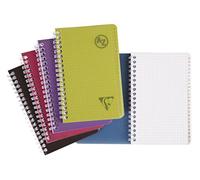 Clairefontaine 329235C Collection Linicolor Intensive Un répertoire à Spirale - 11x17 cm - 100 Pages Petits Carreaux - Papier Blanc 90 g - Couverture Polypro Transparent Couleur Aléatoire