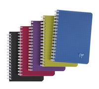 Clairefontaine 329525C Linicolor - Cuaderno de espiral (9,5 x 14 cm, cuadrado, 50 hojas, 90 g, 10 unidades), varios colores