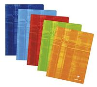 Clairefontaine 3311C Lot de 10 Cahiers Agrafés - 24x32 cm - 48 Páginas Grands Carreaux - Papier Blanc 90 g - Couverture Carte Pelliculée - Couleurs Aléatoires