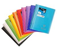 Clairefontaine 331201C - Koverbook carnet dessin/croquis 10,5x14,8cm (A6) reliure intégrale 100p papier blanc 125 g, couverture enveloppante PP transparent coloris assortis