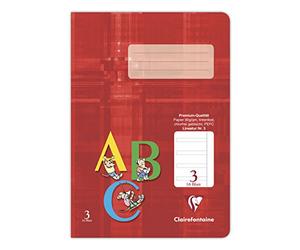 Clairefontaine 331553C carnet de notes format a5 ligné avec marge de 3 année, 25 cahiers de 16 pages