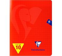 Clairefontaine 333751Cpack - Lote de 10 cuadernos con grapas Mimesys (17 x 22 cm, 48 páginas, azulejos grandes, papel blanco, 90 g, mantas de Polypro