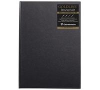 Clairefontaine 34243C - Un carnet cousu collé Goldline 64 pages blanches (format Portrait) 21x29,7 cm 140g, couverture rigide noire