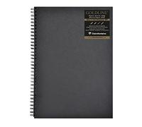 Clairefontaine 34264C Libreta Espiral Goldline - 64 Hojas Papel de Dibujo Negro - A3 29,7x42 cm 140g - Formato Vertical - Cubierta Rígida Negra Imitación Tela