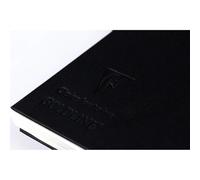 Clairefontaine 34289C Libreta Cosida Goldline - 50 Hojas de Papel de Dibujo Blanco - A6 10,5x14,8 cm 140g - Formato Vertical - Cubierta Rígida Negra Imitación Tela