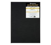 Clairefontaine 34297C Libreta Cosida Goldline - 40 Hojas de Papel de Dibujo Marfil - A5 14,8x21 cm 140g - Formato Vertical - Cubierta Rígida Negra Imitación Tela