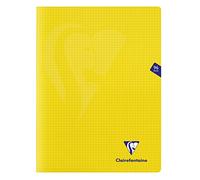 Clairefontaine 343362C - Un paquet de 10 cahiers piqués Mimesys 96 pages 24x32 cm 90g petits carreaux, couverture polypro (plastique), Jaune