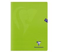 Clairefontaine 353312C - Un cuaderno de piqué Mimesys 48 páginas, 24 x 32 cm, 90 g, cuadrados pequeños, tapa de polipropileno (plástico), color verde