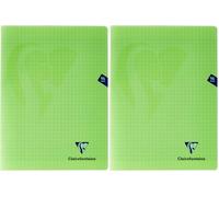 Clairefontaine 353361C Un Cahier Agrafé Mimesys Vert - 24 x 32 cm - 96 páginas Grands Carreaux - Papier Blanc 90 g - Couverture Polypro (Paquete de 2)