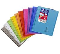 Clairefontaine 356601C - Cuaderno de espiral Koverbook (17 x 22 cm, 160 páginas, pequeñas baldosas, papel blanco, 90 g, cubierta de polietileno, color aleatorio