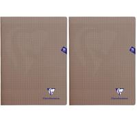 Clairefontaine 363361C - Un cahier piqué Mimesys 96 pages 24x32 cm 90g grands carreaux, couverture polypro (plastique), Gris (Paquete de 2)