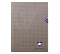 Clairefontaine 363362C - Un paquet de 10 cahiers piqués Mimesys 96 pages 24x32 cm 90g petits carreaux, couverture polypro (plastique), Gris