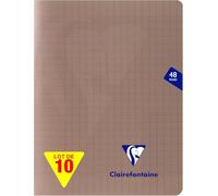 Clairefontaine 363751Cpack Un - Lote de 10 cuadernos grapados Mimesys (17 x 22 cm, 48 páginas grandes azulejos - Papel blanco 90 g - Cubiertas Polypro