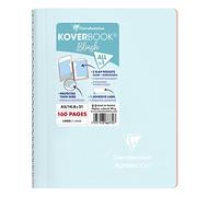 Clairefontaine 366772C Koverbook Blush - Cuaderno de espiral (160 páginas desmontables, 14 x 8 x 21 cm, 90 g, con rayas, tapa de polipropileno), color azul y coral