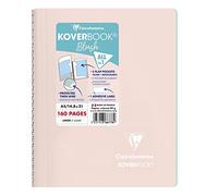 Clairefontaine 366778C - Cuaderno de espiral Koverbook (14,8 x 21 cm, 160 páginas a rayas, papel blanco 90 g, cubierta de polietileno envolvente