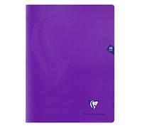 Clairefontaine 373312C - Un paquet de 10 cahiers piqués Mimesys 48 pages 24x32 cm 90g petits carreaux, couverture polypro (plastique), Violet