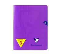 Clairefontaine 373741AMZC Un lot de 3 Cahiers Agrafés Mimesys - 17x22 cm - 96 Pages Grands Carreaux - 90 g - Couverture Polypro - Couleur : Violet