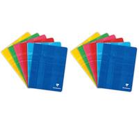 Clairefontaine 3752C - Cuaderno grapado (17 x 22 cm, 48 páginas, cuadrícula pequeña, papel, 90 g), color blanco (Paquete de 2)