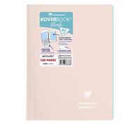 Clairefontaine 376778C - Cuaderno espiral Koverbook Blush 160 páginas 21 x 29,7 cm 90 g líneas, cubierta polypro (plástico) envolvente, rosa polvoreado