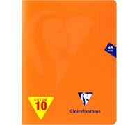 Clairefontaine 383751Cpack Un - Lote de 10 cuadernos grapados Mimesys Orange - 17 x 22 cm - 48 páginas grandes azulejos - Papel blanco 90 g - Cubiertas Polypro