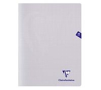 Clairefontaine 393312C - Un paquet de 10 cahiers piqués Mimesys 48 pages 24x32 cm 90g petits carreaux, couverture polypro (plastique), Incolore