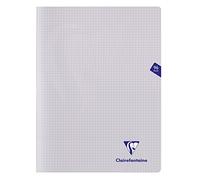 Clairefontaine 393362C - Un paquet de 10 cahiers piqués Mimesys 96 pages 24x32 cm 90g petits carreaux, couverture polypro (plastique), incolore