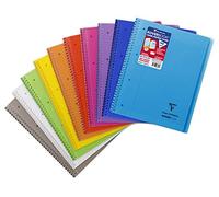Clairefontaine 396401C - Un cuaderno de espiral Koverbook 160 páginas desmontables perforadas 4 agujeros, 22,5 x 29,7 cm, 90 g cuadros, cubierta de polipropileno transparente color aleatorio