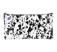 Clairefontaine 410114C - Estuche escolar plano, motivos tareas, azul oscuro 22 x 11 cm de piel auténtica de cordero I Suministro escolar I Estuche de lápices de colores, portaplumas