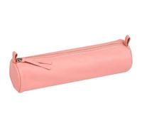 Clairefontaine 410192C - Une Trousse Scolaire Ronde Pastel Ø5,5x22 cm en Véritable Cuir d'Agneau - Fourniture Scolaire - Trousse Crayons de Couleurs - Etui à Crayons - 4 Couleurs, livraison aléatoire